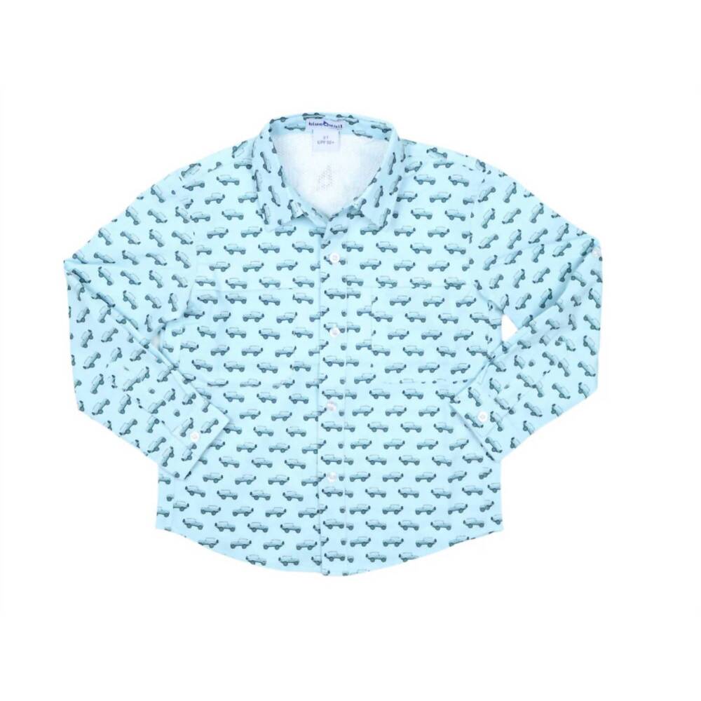 NEW BLUE QUAIL CLOTHING CO. boys' scout long sleeve shirt in blue
